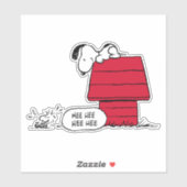 Sticker PEANUTS | Snoopy & Woodstock Rouge & Noir (Feuille)