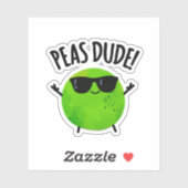 Sticker Peas Dude Funny Veggie Pea Pun (Feuille)
