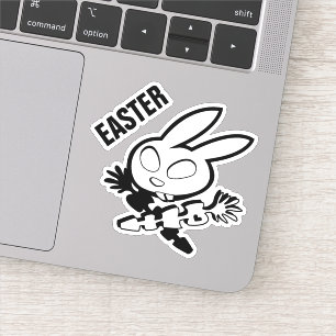 Sticker PEAU DE PÂQUES Lapin et carottes d'os croisés