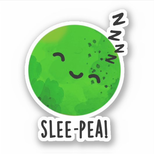 Sticker Peau de pois dormant amusant Pun de pois dormant (Devant)