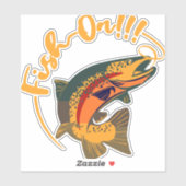 Sticker Pêche À La Truite Arc-En-Ciel (Feuille)