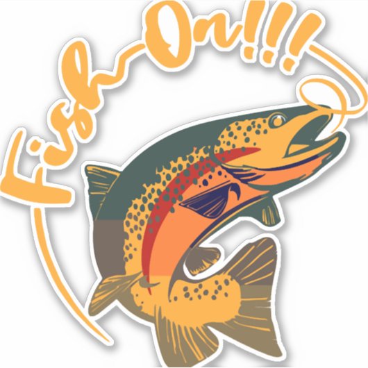Sticker Pêche À La Truite Arc-En-Ciel (Devant)