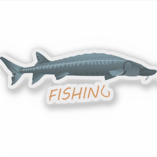 Sticker Pêche à l'esturgeon (Devant)