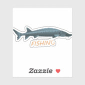 Sticker Pêche à l'esturgeon (Feuille)