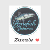 Sticker pêche à l'os bahamas (Feuille)
