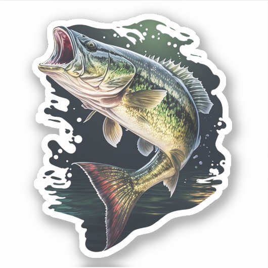 Sticker Pêche au bar à grande bouche (Devant)