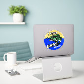 STICKER PÊCHE AU BASS (Ordinateur portable sur le bureau)