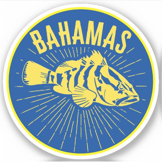 Sticker Pêche Bahamas Fisherman Diver Plongée Grouper (Devant)