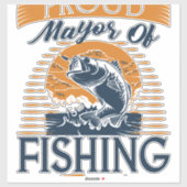 Sticker Pêche basse pour pêcheur amoureux (Feuille)