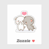 Sticker Pêche Et Chat Goma Mochi (Feuille)