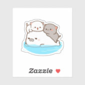Sticker Pêche Et Chat Goma Mochi (Feuille)