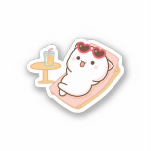 Sticker Pêche Et Chat Goma Mochi