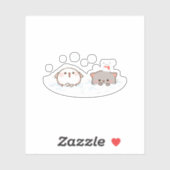 Sticker Pêche Et Goma Mochi Chat, Joyeux Noël (Feuille)