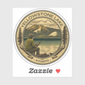 Sticker Pêche lac de pierre jaune wisconsin (Feuille)