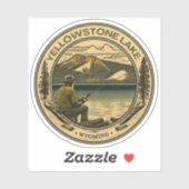 Sticker Pêche lac yellowstone wisconsin (Feuille)