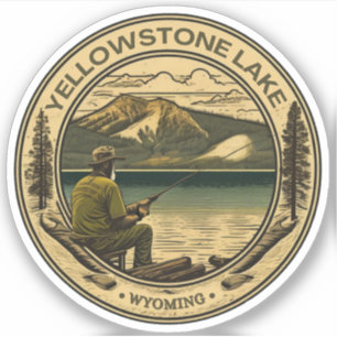Sticker Pêche lac yellowstone wisconsin