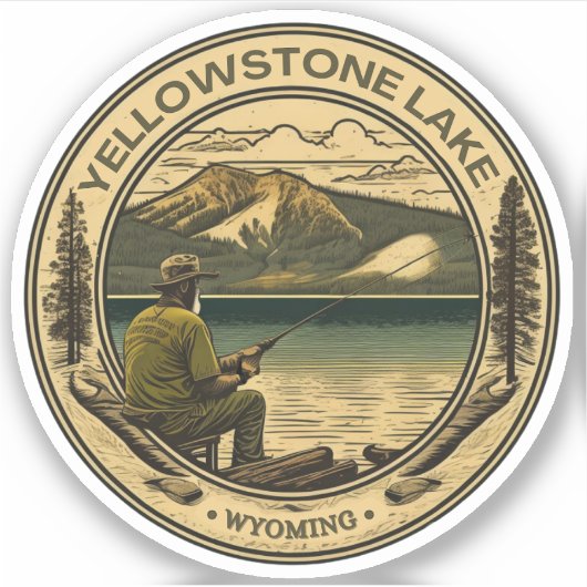 Sticker Pêche lac yellowstone wisconsin (Devant)