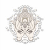 Sticker Pêche & Or Boho Lotus Flower Beauté (Devant)