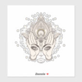 Sticker Pêche & Or Boho Lotus Flower Beauté (Feuille)