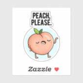 Sticker Pêche S'Il Vous Plaît Drôle Fruit Pun (Feuille)