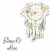 Sticker Pêcher Floral Green Dream Catcher Paix (Devant)