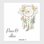 Sticker Pêcher Floral Green Dream Catcher Paix (Feuille)