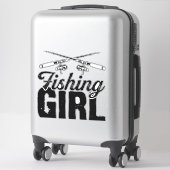 Sticker pêcheur femme fille pêche pêche (Sur valise)