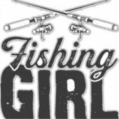 Sticker pêcheur femme fille pêche pêche (Devant)