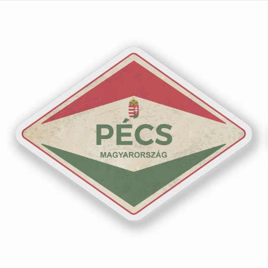 Sticker Pecs Hongrie Vintage (Devant)