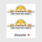 Sticker Peeer Cartoon Face Texte Personnalisé Contour Coup (Feuille)