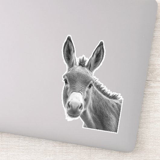 Sticker Peeking Donkey Funny (Détail)
