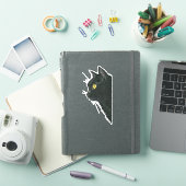 Sticker Peeking noir chat Kitty Visage (Couverture iPad)