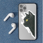 Sticker Peeking noir chat Kitty Visage