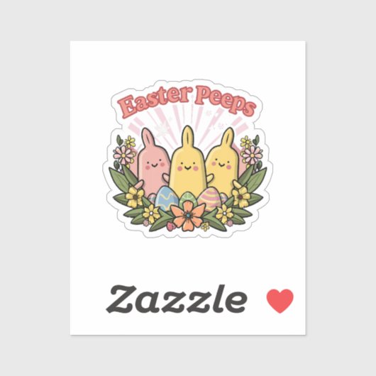 Sticker Peeps de Pâques (Feuille)