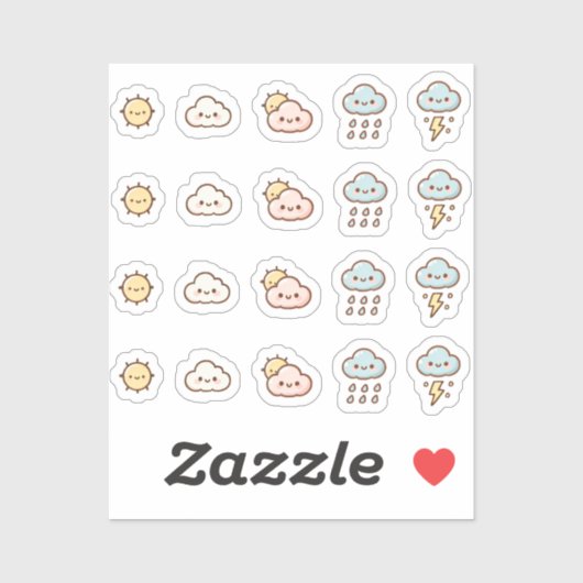 Sticker Pegatina Tiny latte weather tracker planner (Feuille)
