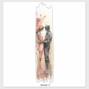 Sticker Peinture à brosse d'Embrassage romantique
