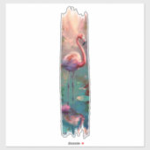 Sticker Peinture à brosse Flamant rose (Feuille)