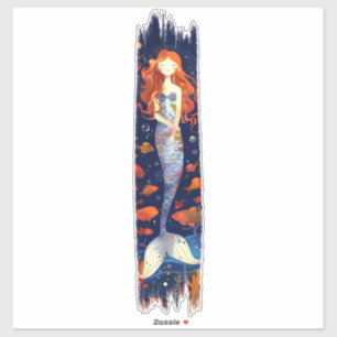 Sticker Peinture à brosse pour sirène de dessin