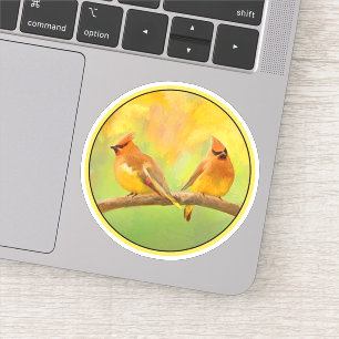 Sticker Peinture à cire de cèdre - Mignonne Oiseau Sauvage