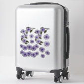 Sticker Peinture à l'aquarelle de fleurs violettes (Sur valise)