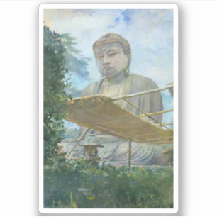 Sticker Peinture à l'aquarelle du Bouddha Kamakura Daibuts