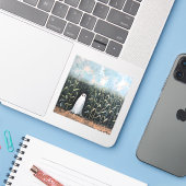 Sticker Peinture à l'huile sur le champ de maïs fantôme (Ordinateur portable avec iPhone)