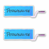 Sticker Peinture à rouleaux bleu (Devant)