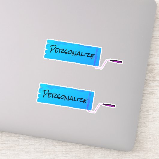 Sticker Peinture à rouleaux bleu (Détail)