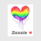 Sticker Peinture à séchage du coeur arc-en-ciel (Feuille)