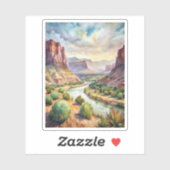 Sticker Peinture aquarelle du parc national Big Bend (Feuille)