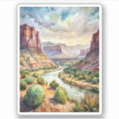 Sticker Peinture aquarelle du parc national Big Bend (Devant)