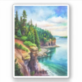 Sticker Peinture aquarelle du parc national Fundy (Devant)