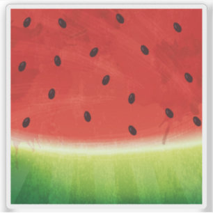 Sticker Peinture aquarelle naturelle rouge et verte de pas