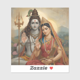 Sticker Peinture Arts de Mahadev et Mata Parvati
